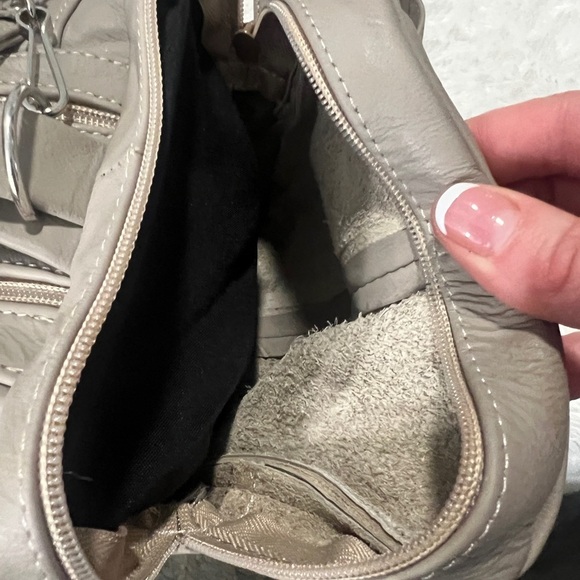 Vintage Putty Small Leather Duffle Bag Crossbody Strap Mexico Puppy Carrier - Picture 16 of 16